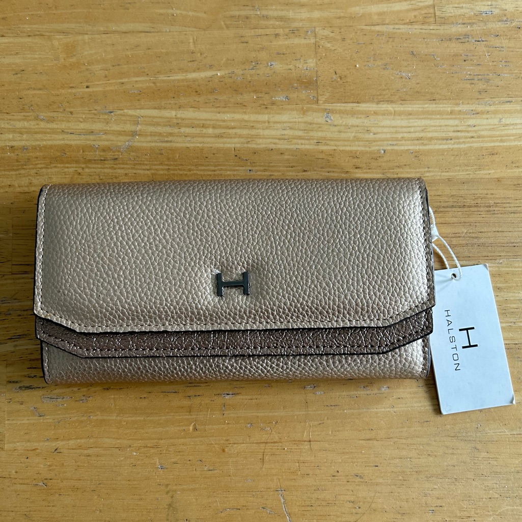 Sold Sold Sold Sold Sold H By Halston Gold Pebbled Wallet
